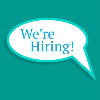 Konuşma balonu için insan kaynakları işe alım (yetenek çalışmak ister misiniz metinle 