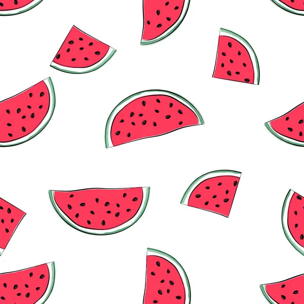 Mönster med vattenmeloner — Stock vektor