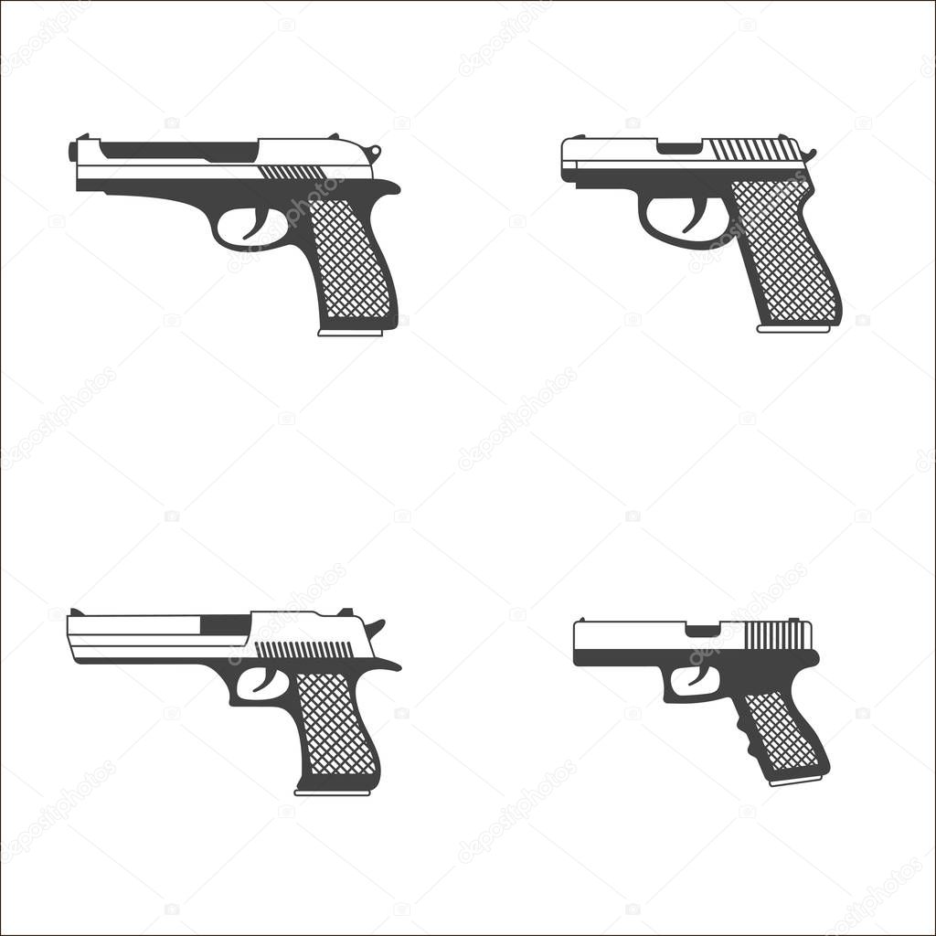 Black gun icons 