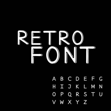 Retro alfabe vektörel yazı tipi. Yazın harf