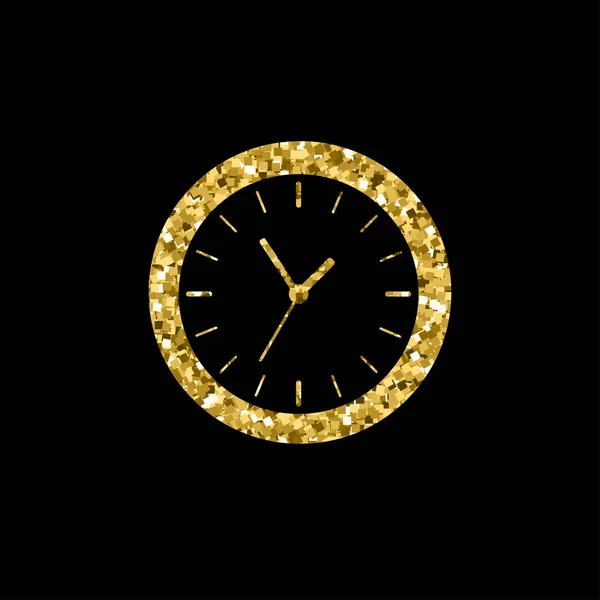 Horloge en or icône — Image vectorielle