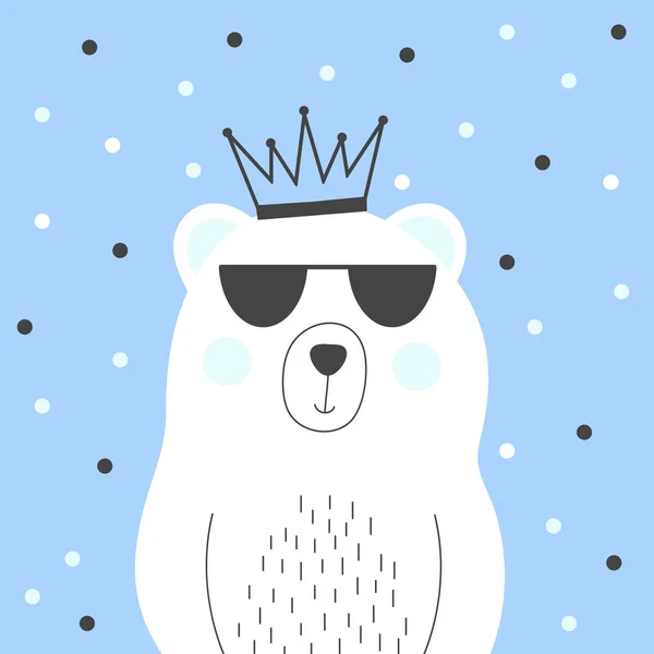 Cool fashion polar bear — Stock Vector
