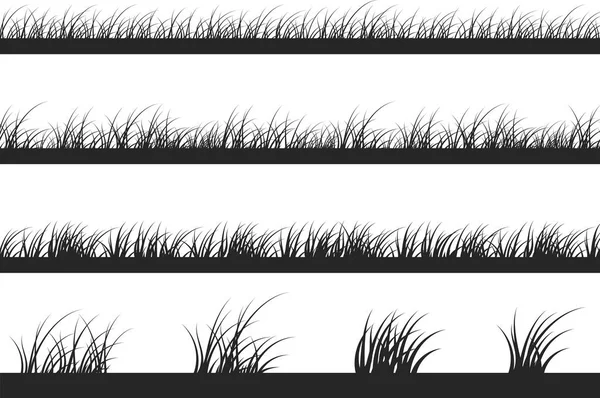 Uppsättning av gräs silhuetter Royaltyfria Stockvektorer