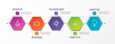 Çizgilerle Infographics beş seçenekleri