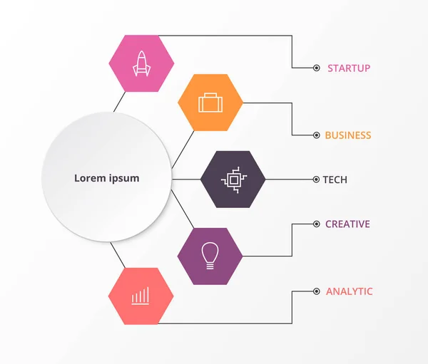 Infografías de ilustración vectorial seis opciones — Archivo Imágenes Vectoriales