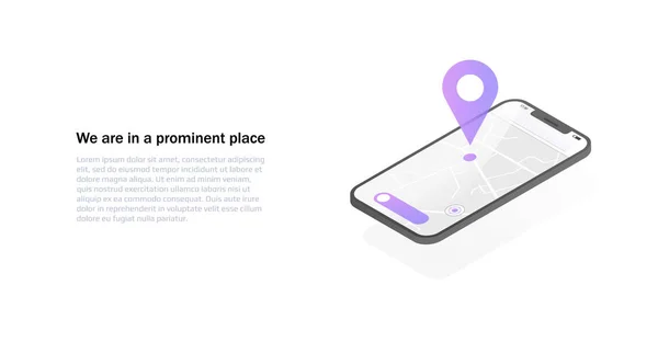 Concept de navigation GPS mobile — Image vectorielle