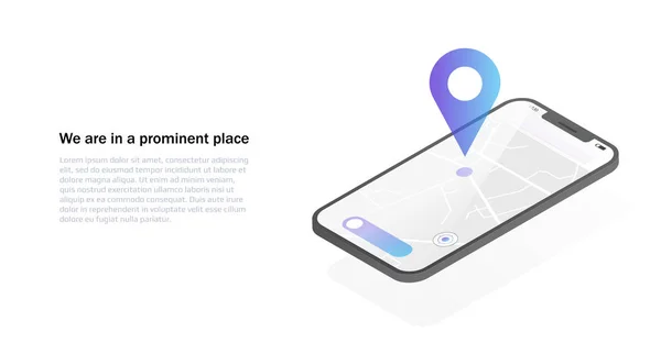 Concept de navigation GPS mobile — Image vectorielle