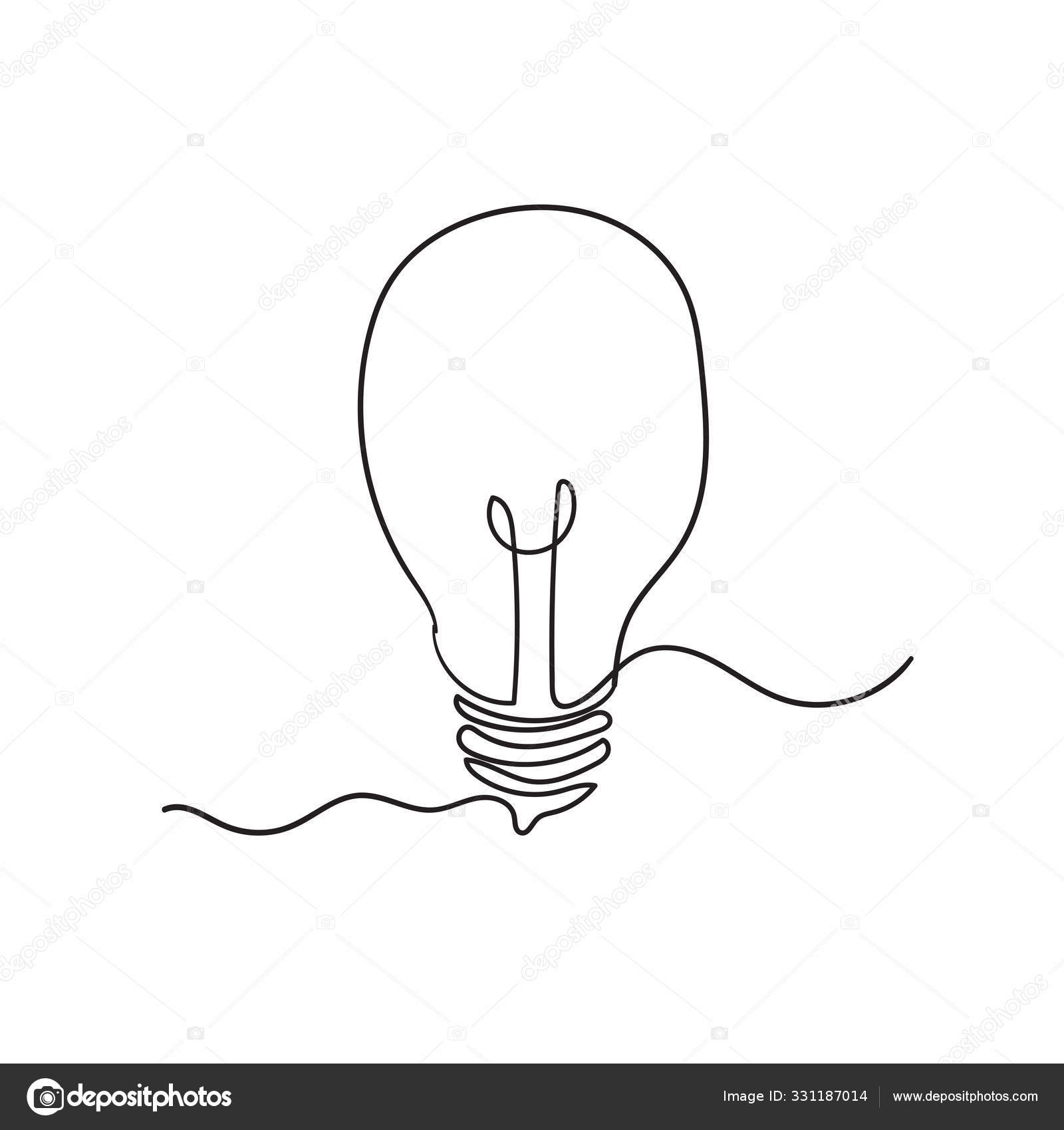 连续画线。 手绘涂鸦式矢量灯泡图库矢量图©gwensgraphicstudio 331187014, image size:1600x1700
