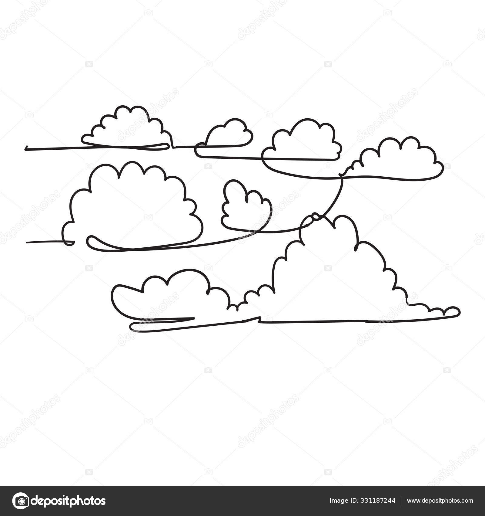 Рисованные облака закат