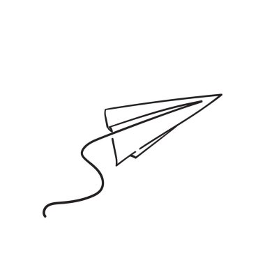 Kağıt düzlem çizim vektörü, benzersiz karalama çizim biçimi ile sürekli tek satır sanat biçimi kullanıyor