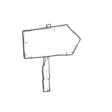 Tahta karalama işaretleri, elle çizilmiş ahşap çizgi film tarzı.