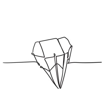 Sürekli çizgi biçimi vektörlü karalama elması