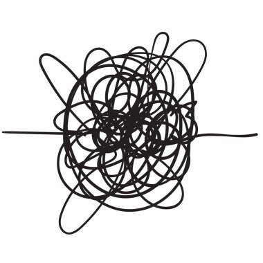 Kaos. Karmaşık dokular. Elle çizilmiş karalama tarzıyla gelişigüzel kaotik çizgiler.