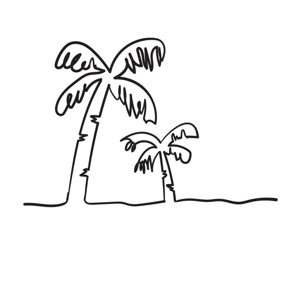 Kontinuerlig linje ritning av en naturlig kokosnöt klotter handritning stil — Stock vektor