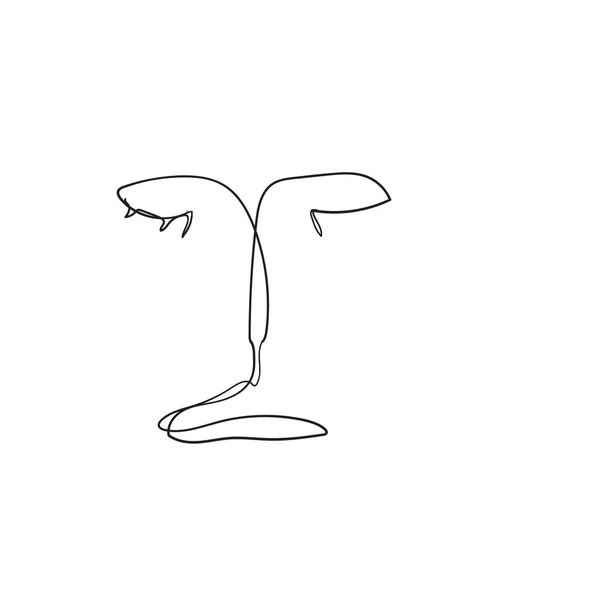 Doodle face one line drawing style vektor — Stockvektor