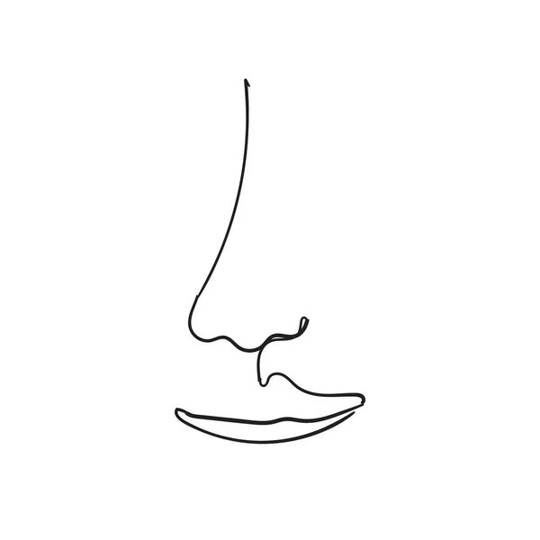 Una línea dibujando cara de mujer. Arte minimalista moderno, estilo garabato dibujado a mano con contorno estético — Archivo Imágenes Vectoriales