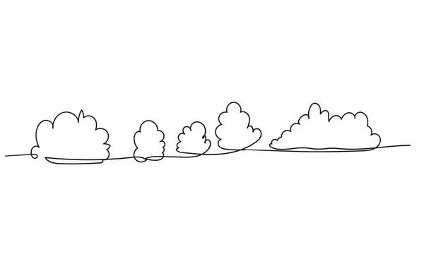 Desenho de linha contínua. Clouds.doodle mão desenho estilo — Vetor de Stock