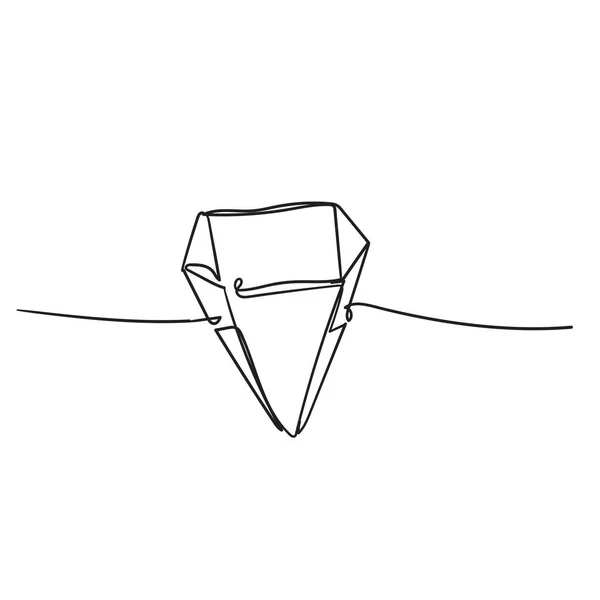 Diamante doodle com vetor de estilo linha contínua —  Vetores de Stock