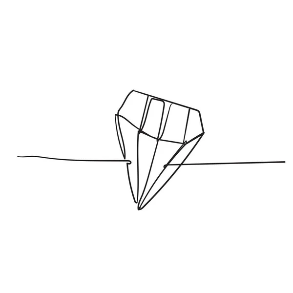 Doodle διαμάντι με συνεχές διάνυσμα στυλ γραμμής — Διανυσματικό Αρχείο