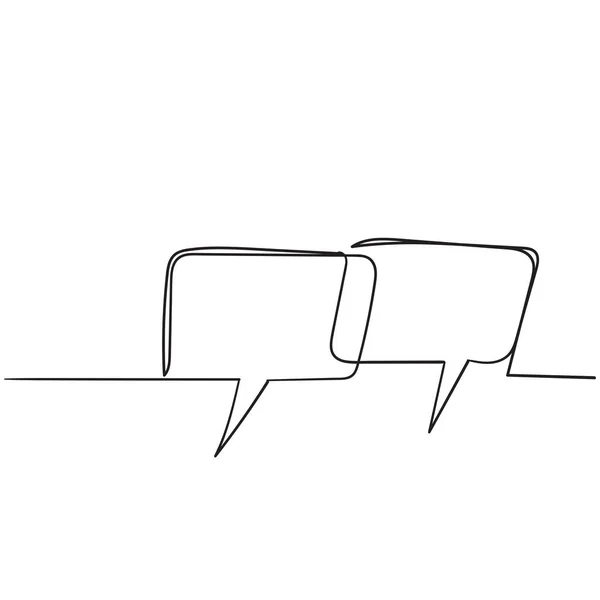 Handgetekende bel spraak illustratie met een enkele lijn stijl — Stockvector