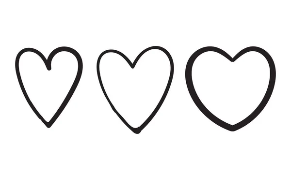 Collezione illustrazione vettoriale cuore doodle — Vettoriale Stock