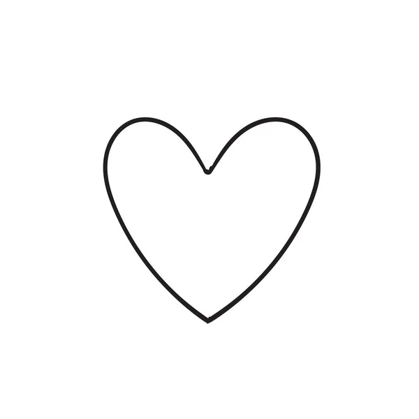 Coeur icône design élément dessiné à la main style doodle — Image vectorielle