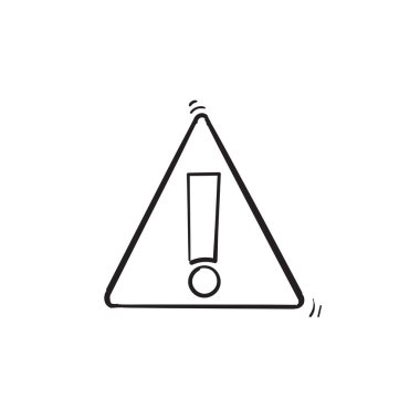 El çizimi Ünlem simgesi tasarımı şablon karalama vektörü