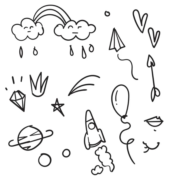 Doodle kid element illustration vector — Stock Vector