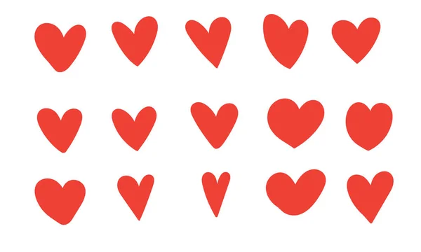 Doodle heart illustration vector red color style — 스톡 벡터