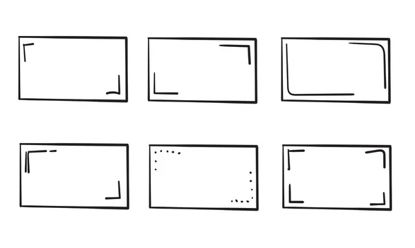 Illustrazione vettoriale raccolta doodle frame isolato — Vettoriale Stock