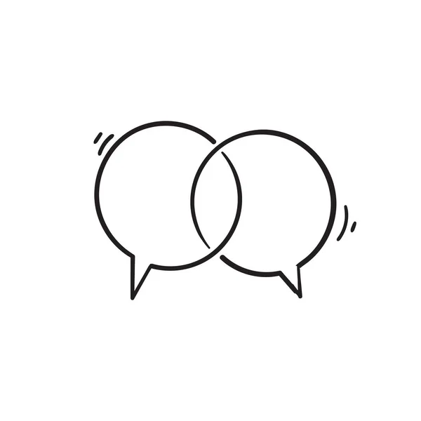 Disegnato a mano bolla discorso icona modello di design stile doodle — Vettoriale Stock