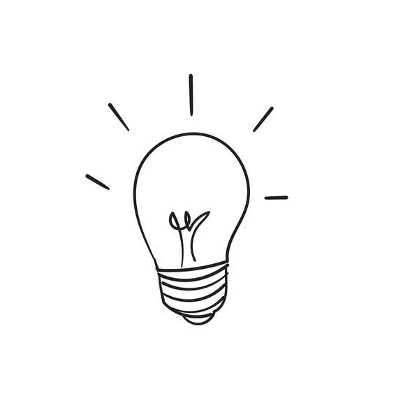 Modèle de conception d'icône de ligne d'ampoule dessinée à la main doodle — Image vectorielle