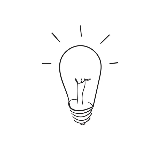 Modèle de conception d'icône de ligne d'ampoule dessinée à la main doodle — Image vectorielle