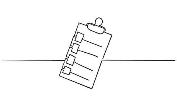 Continuous line Clipboard icon design template handddrawn doodle style — 스톡 벡터