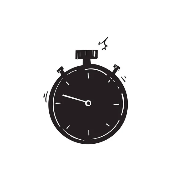 Handgetekend Stopwatch pictogram ontwerp sjabloon doodle vector — Stockvector