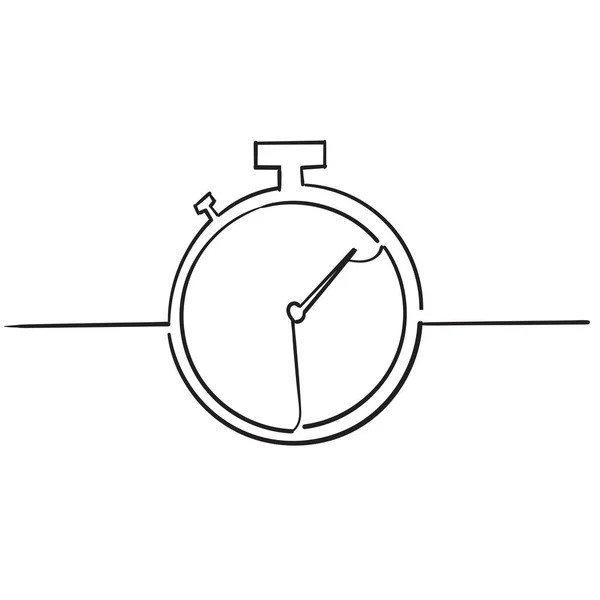 Handdrawn Stopwatch icon design template doodle vector — Stock Vector