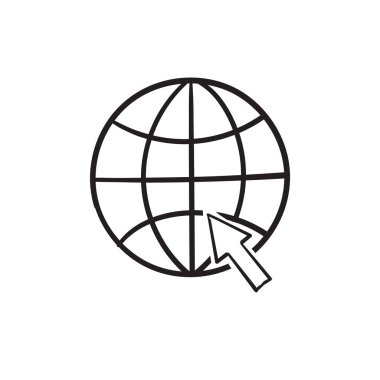 Karalama el çizimi biçimi olan web simgesi vektörüne git