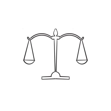 el çizimi karalama tarzıyla adalet simgesi dengesi çizimi