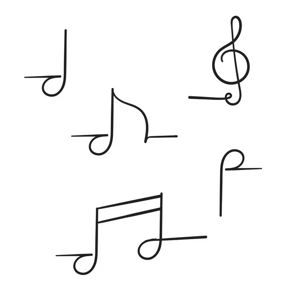 Μουσική σημείωση doodle ζωγραφισμένα κινούμενα σχέδια — Διανυσματικό Αρχείο