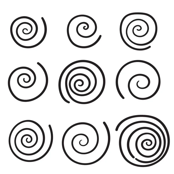El çizimi koleksiyon vektörü olan spiral koleksiyon
