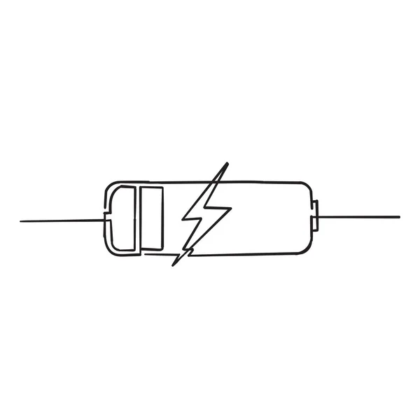 Battery charger icon with handdrawn doodle style — Stock Vector