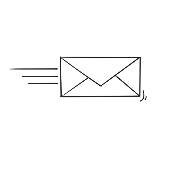 Send letter, Envelope, Message email, with doodle handdrawn style — 스톡 벡터