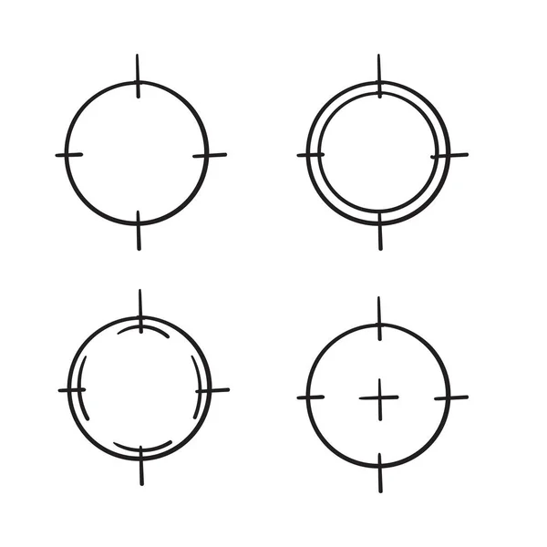 Ilustrace cílové ikony s ručně kresleným vektorem stylu — Stockový vektor