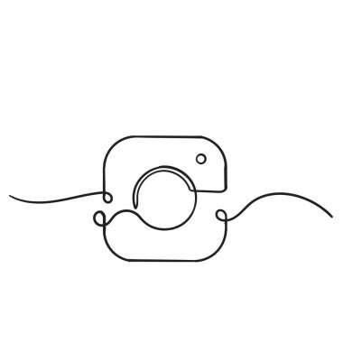 el çizimi basit çizgi çizim biçimi vektörü olan kamera simgesi