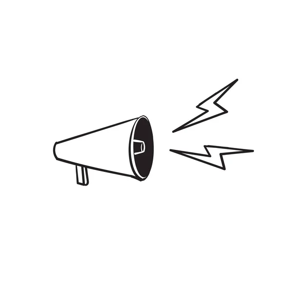 Doodle megaphone speaker icon illustration with handdrawn style vector — 스톡 벡터