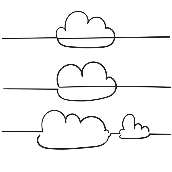 Doodle nube ilustración vector con estilo dibujado a mano — Vector de stock