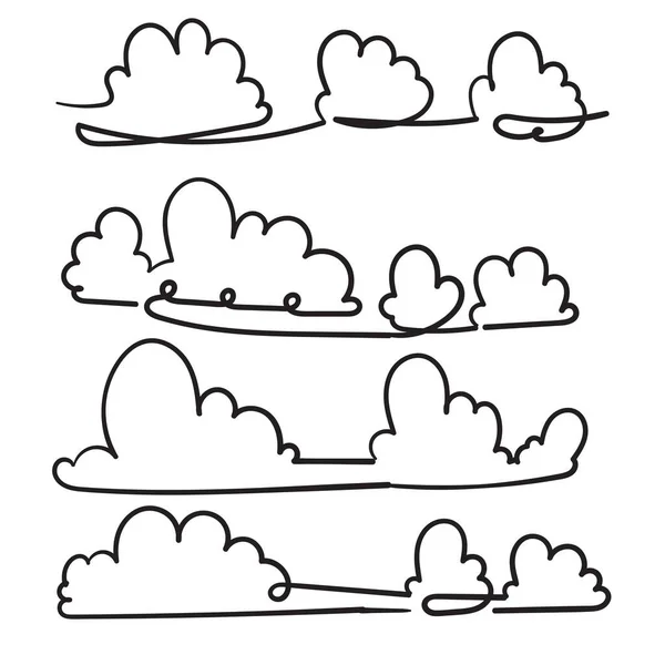 Vecteur d'illustration en nuage doodle avec style dessiné à la main — Image vectorielle