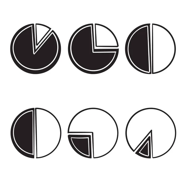 Illustration de diagramme à secteurs avec vecteur de style doodle dessiné à la main — Image vectorielle