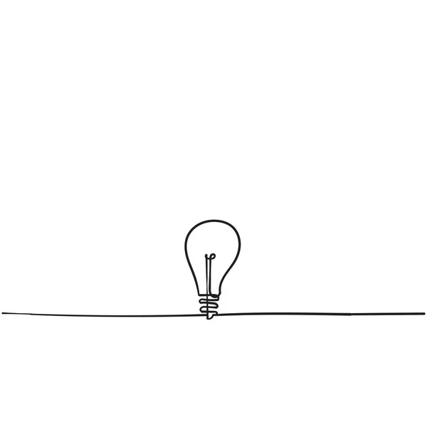 Icône de croquis vectoriel ampoule avec style doodle dessiné à la main isolé — Image vectorielle