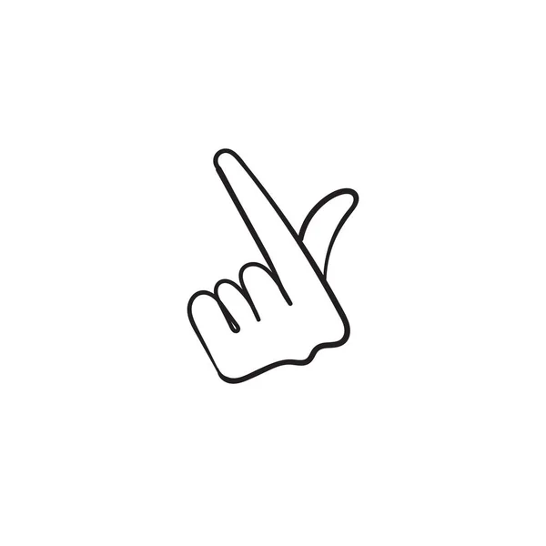 Hand gebaar van romantiek symbool voor Koreaanse liefde teken illustratie met doodle stijl — Stockvector
